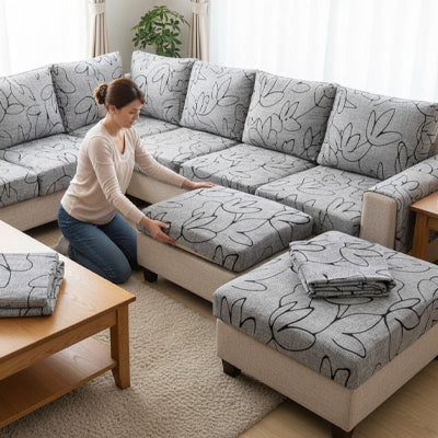 Housse canape angle ProtectStyle gris noir 