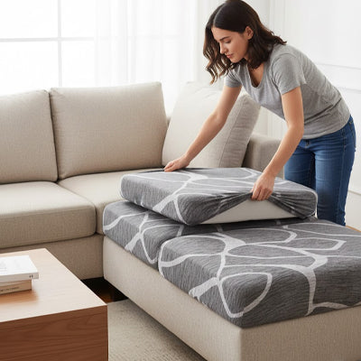 Housse canape angle ProtectStyle gris