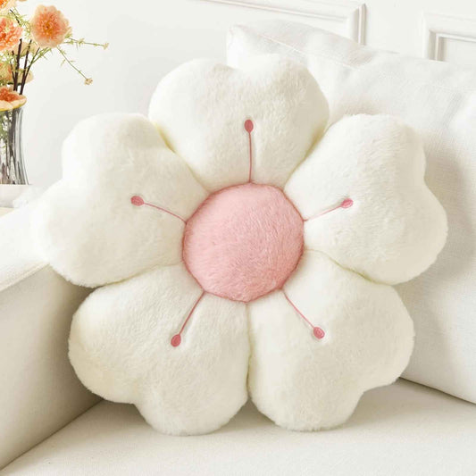 coussin decoratif fleure blache