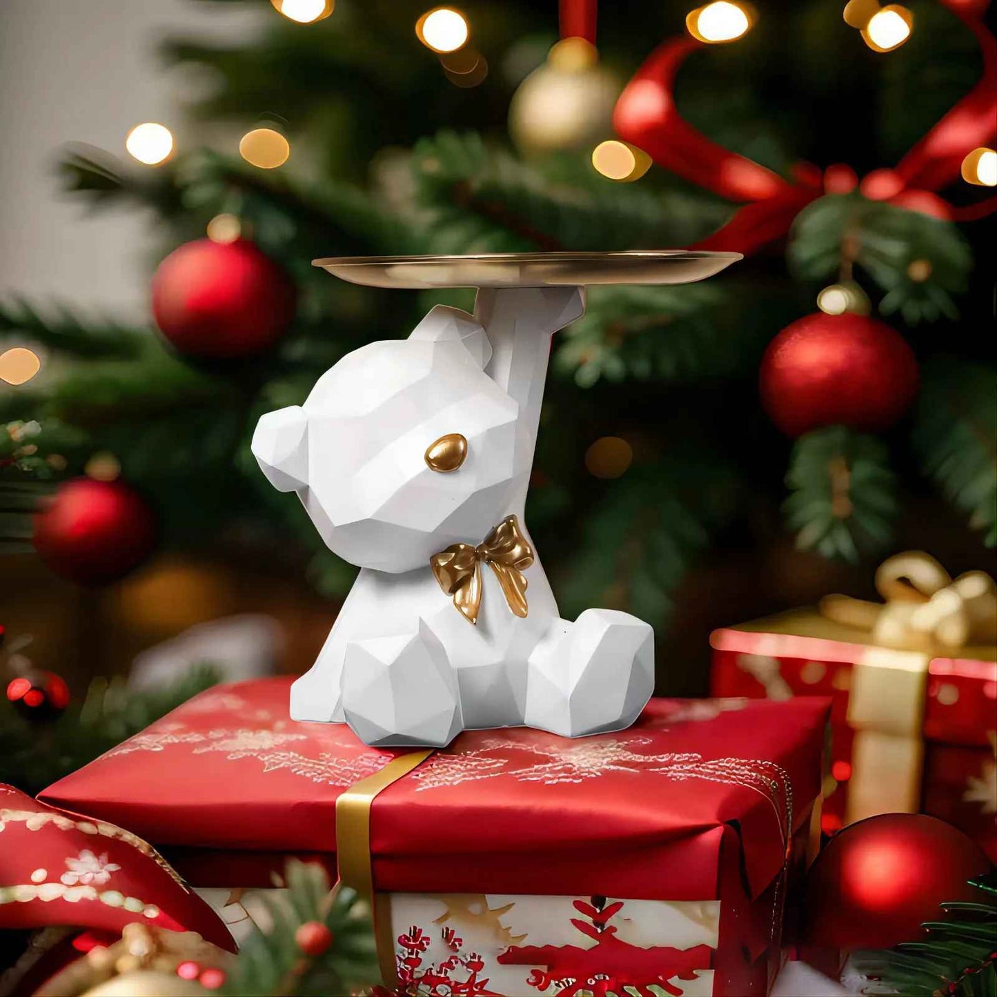 Sculpture contemporaine ours papillon | Kawaii