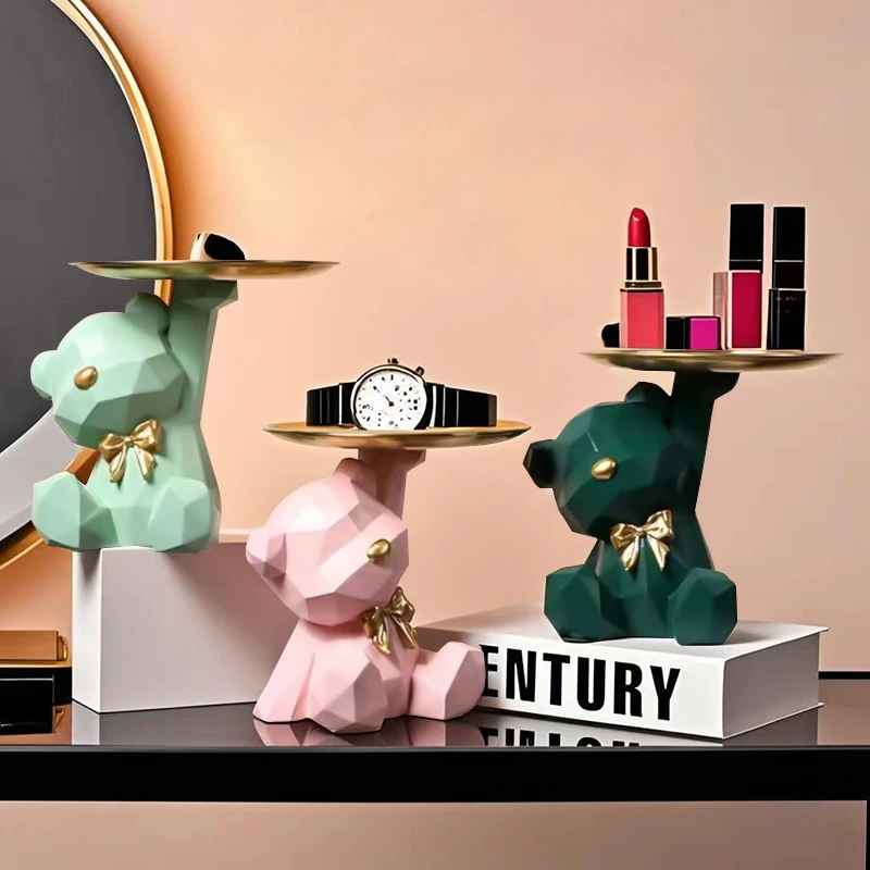 Sculpture contemporaine ours papillon | Kawaii