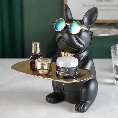 Sculpture contemporaine statue chien | bouledogue
