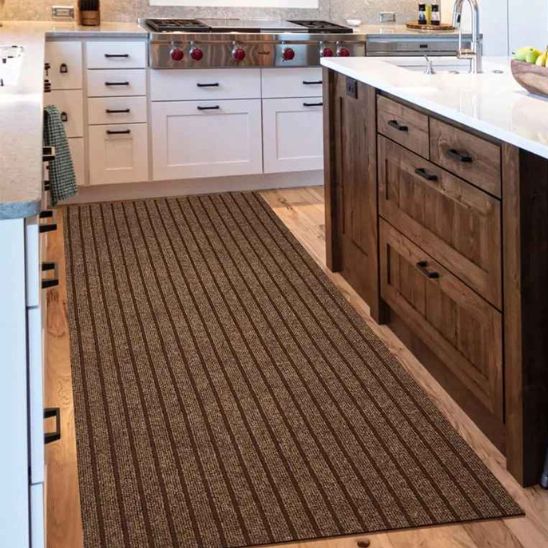 tapis de cuisine maron